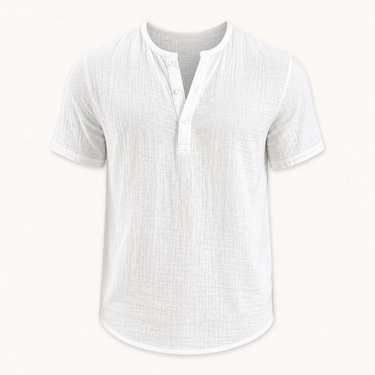Coastal Textured Henley Shirt