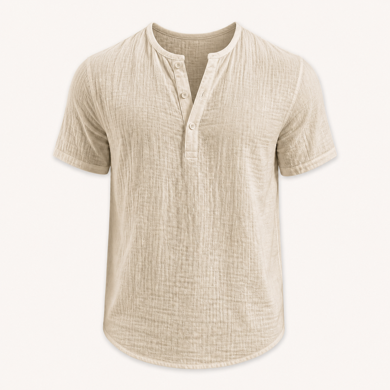 Coastal Textured Henley Shirt